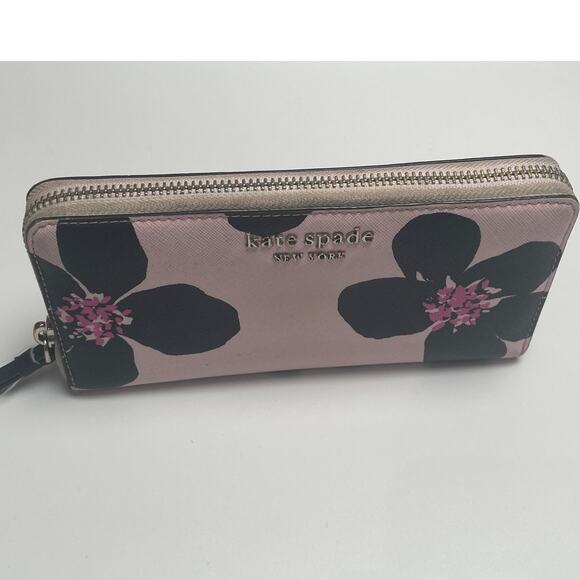 Kate Spade Pink and Black Floral Wallet - Picture 6 of 14